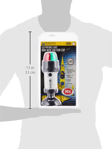 Innovative Lighting 560-1110 mounted on boat bow at night for clear temporary navigation visibility