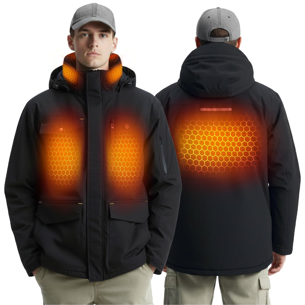InoKraft front view jacket showing heating zones and fit for warmth
