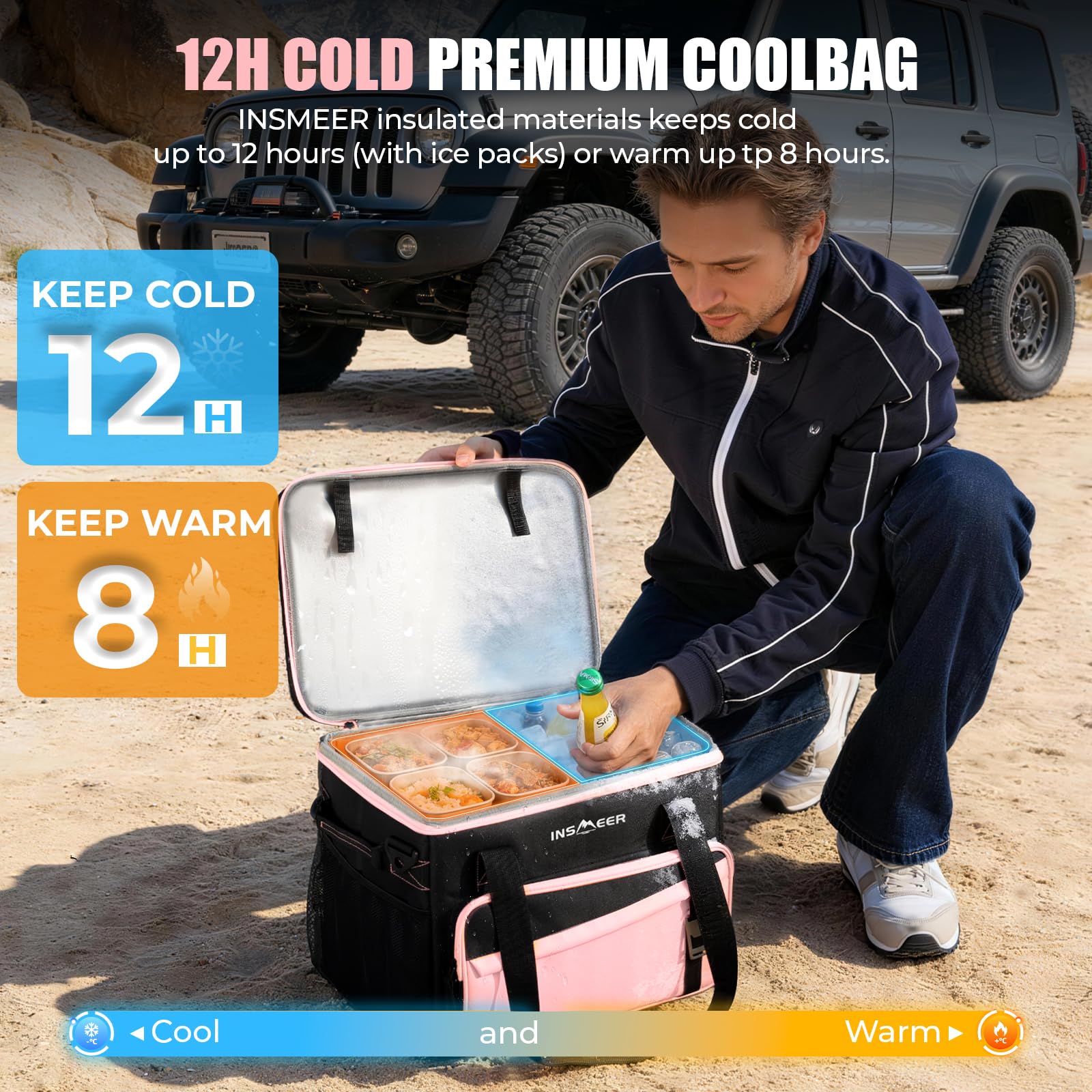 INSMEER folded flat cooler saving trunk and closet space