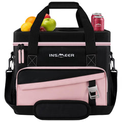 INSMEER front view of cooler showing capacity and pockets for easy packing