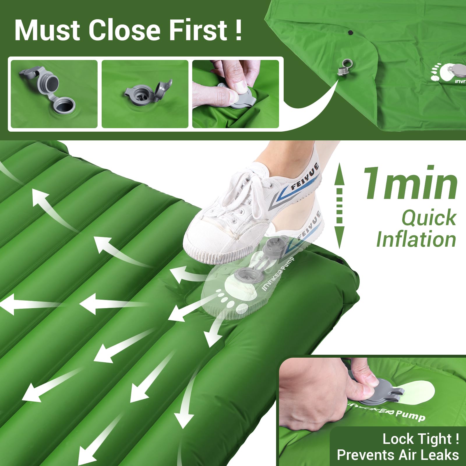 INVOKER snap connection fastening to join pads for wider sleep surface