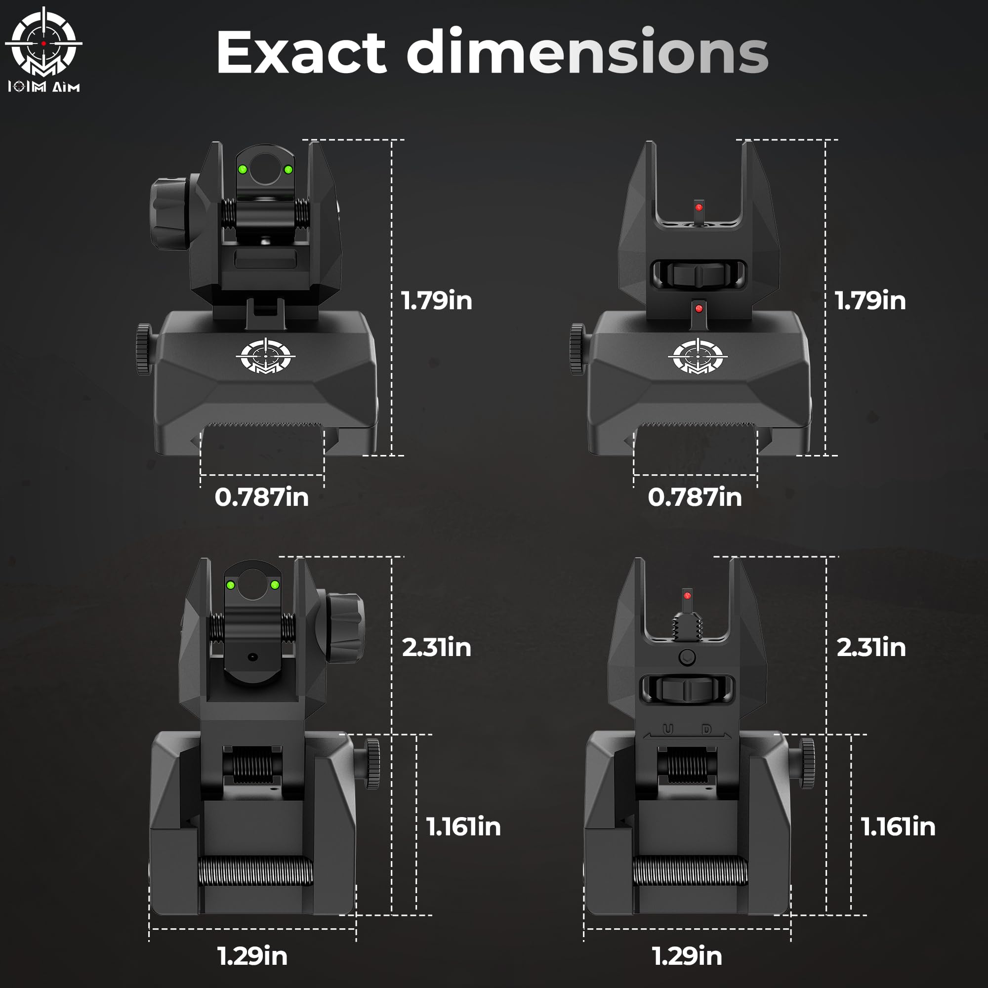 IOIM Aim size comparison with ruler illustrating compact footprint benefit