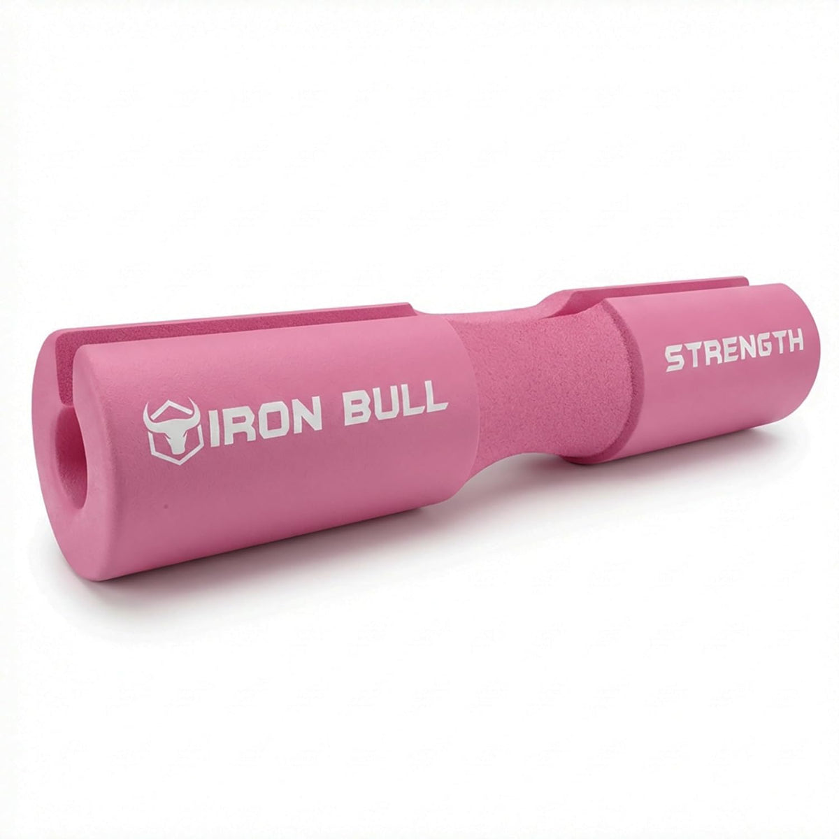 Iron Bull Strength front view of light pink squat pad showing shape and coverage for comfort