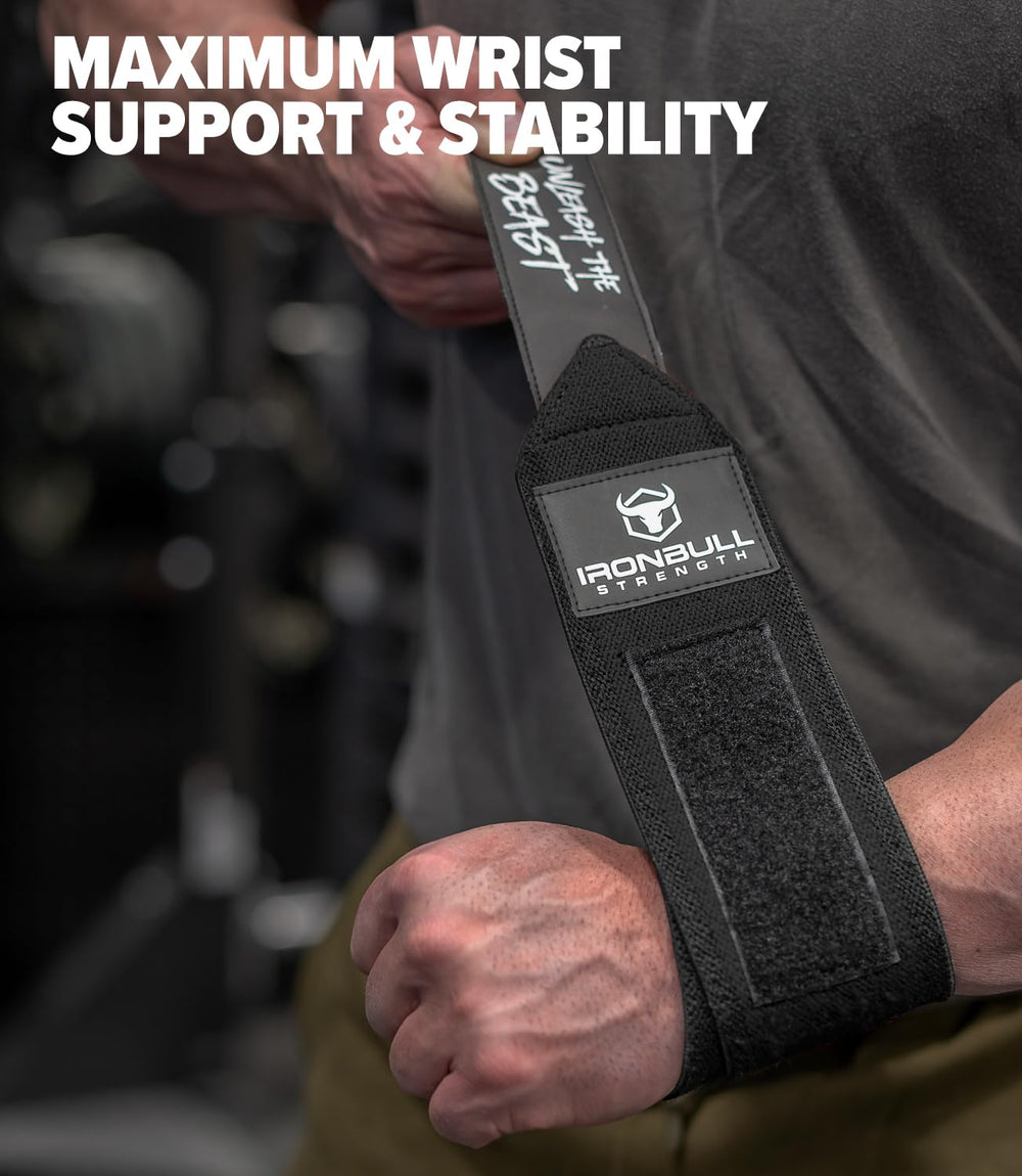 Iron Bull Strength close-up of stitching and hook-and-loop demonstrating secure fit and long-lasting construction