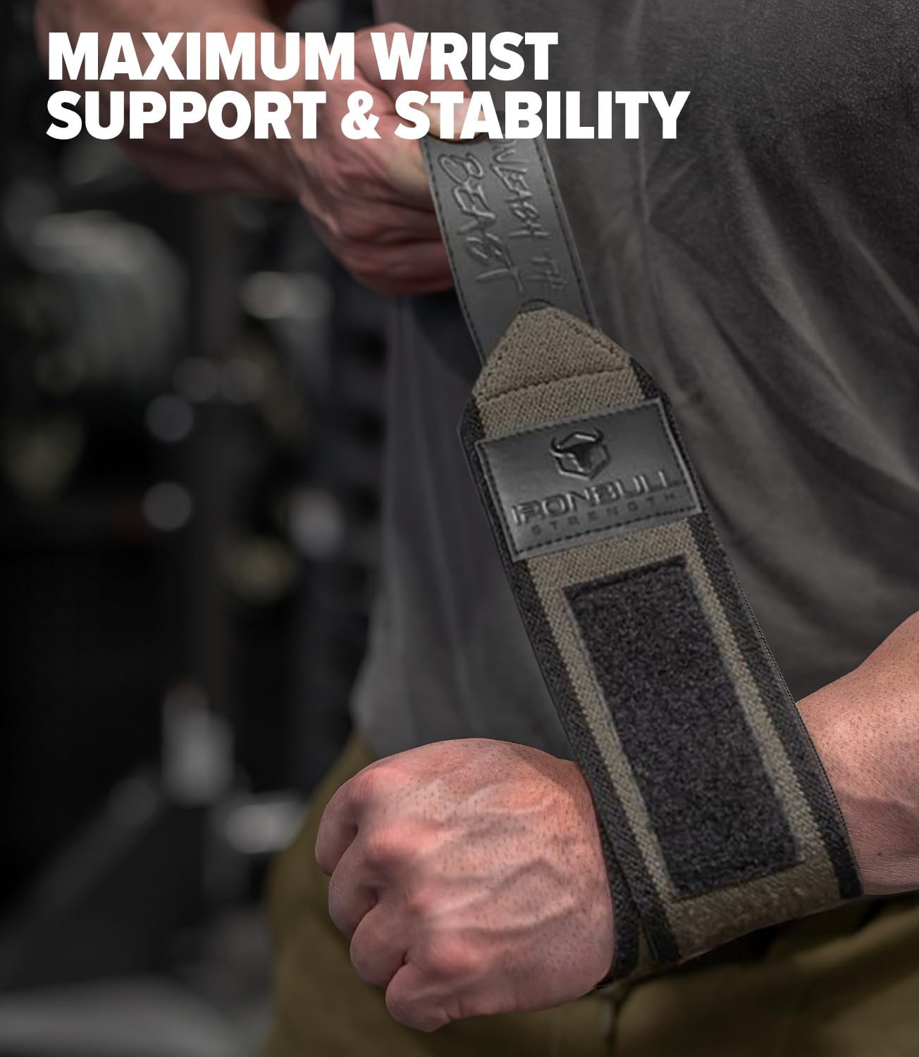 Iron Bull Strength close-up of dense fabric and stitching for durable support