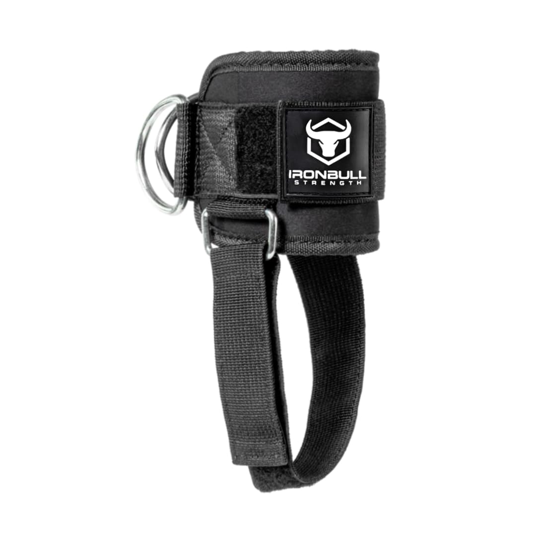 Iron Bull Strength front view of ankle strap showing secure fit and comfort