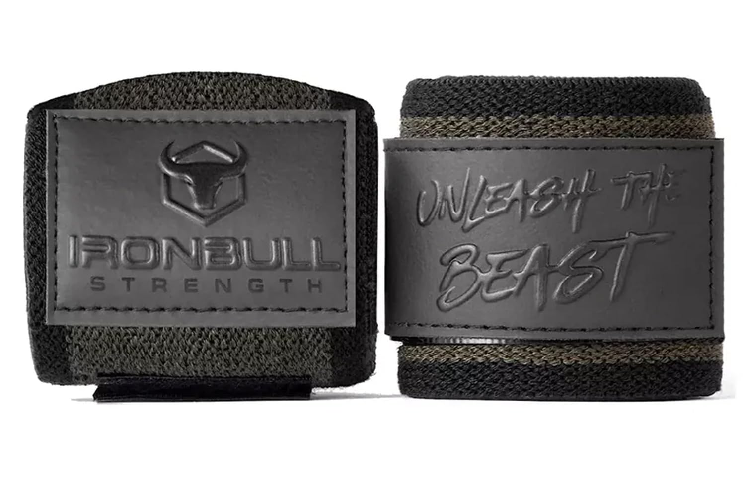 Iron Bull Strength front view of wraps showing secure fit and competition look
