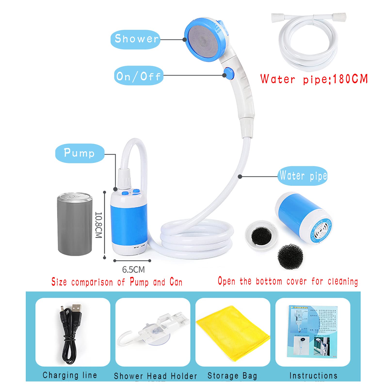 Iron Hammer handheld shower head close-up with ergonomic grip for comfortable rinsing