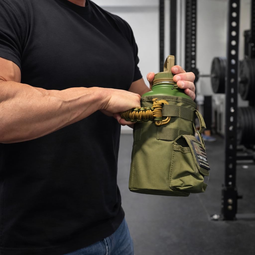 Iron Infidel assembled bottle on table demonstrating complete upgraded setup