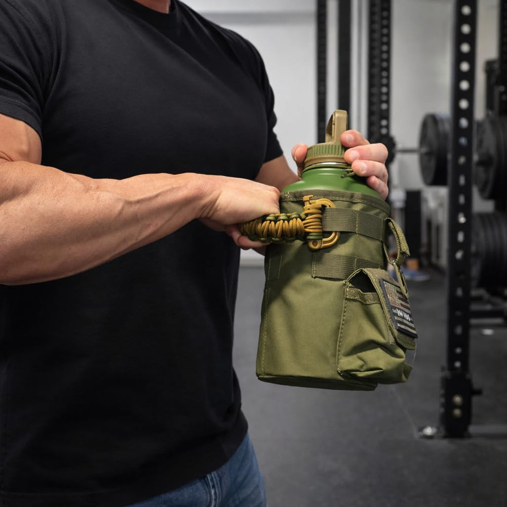 Iron Infidel assembled bottle on table demonstrating complete upgraded setup