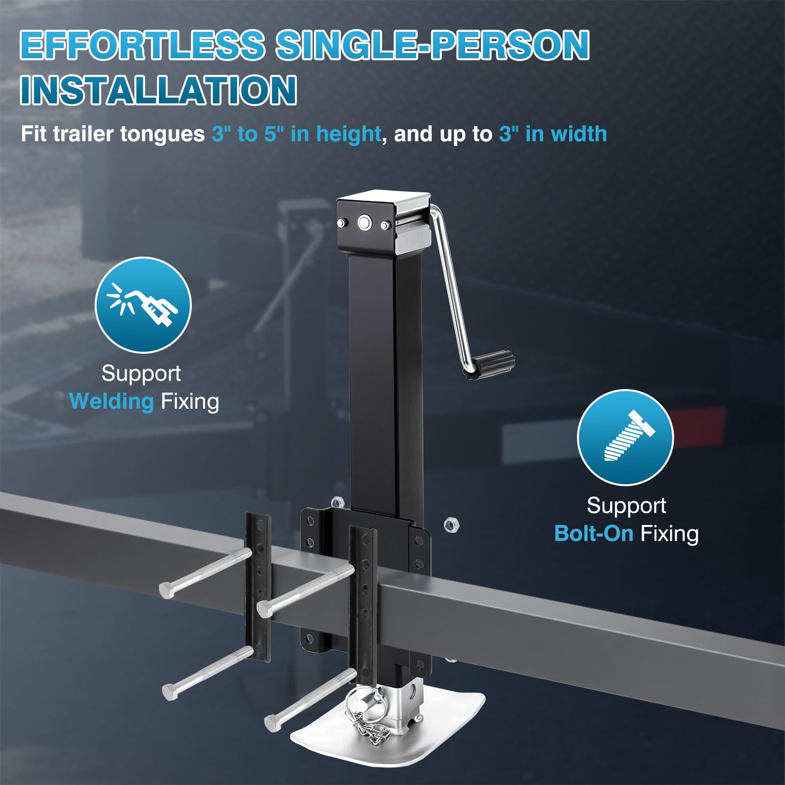 IRONWALLS jack operated by drill for fast lift and reduced effort