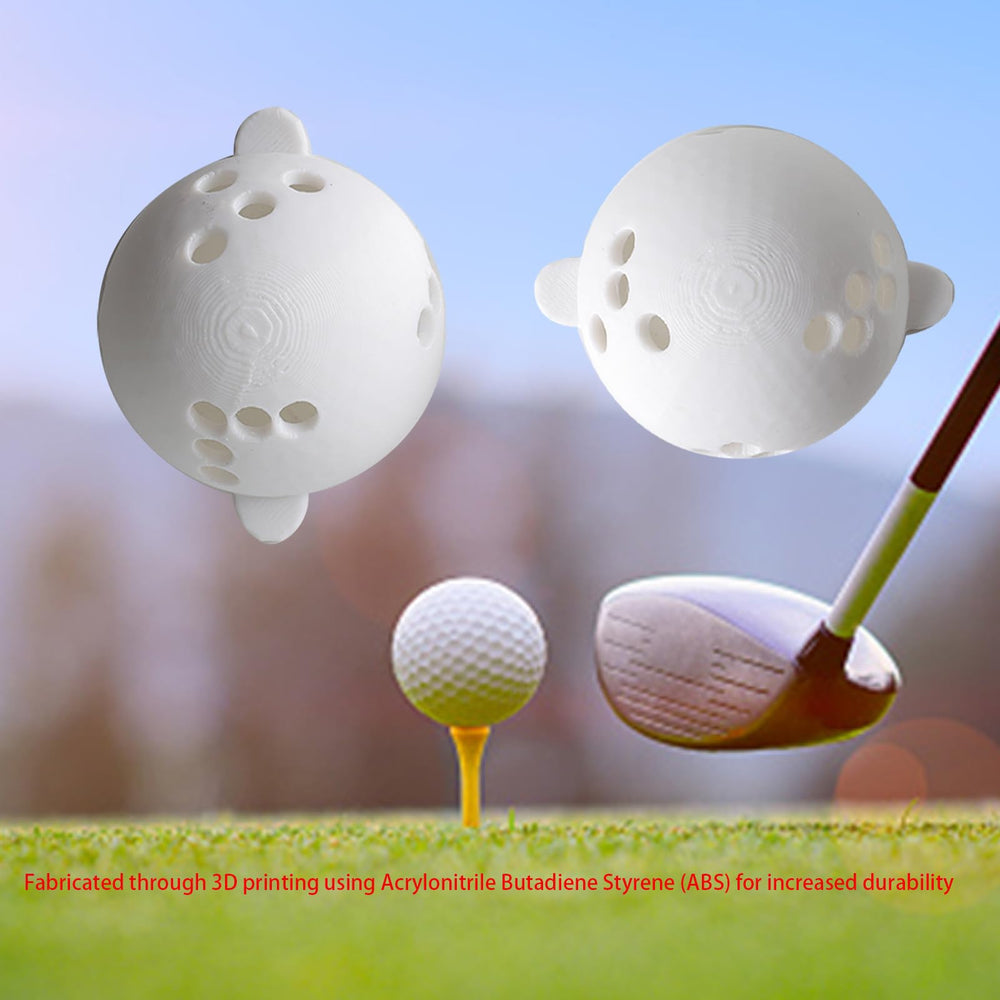 ISDOHS size comparison next to a golf ball demonstrating compact, travel-friendly design