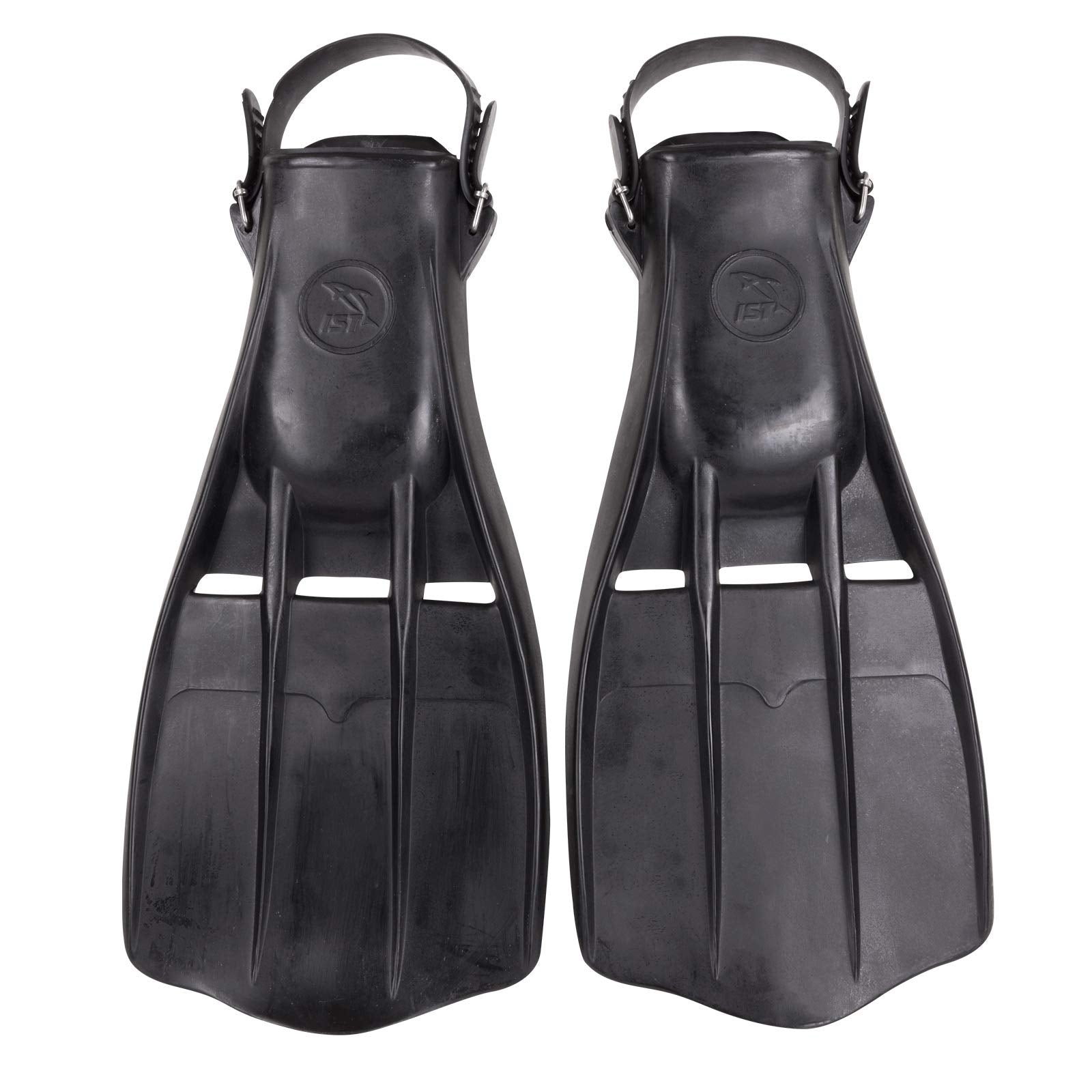IST front view of fins showing durable rubber and secure fit benefit