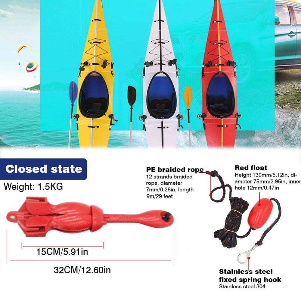 ISURE MARINE anchor with rope and spring hook for quick reliable attachment