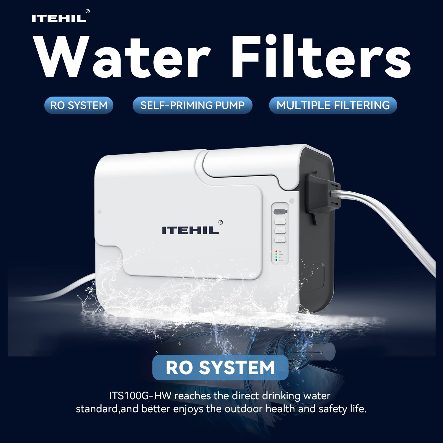 ITEHIL hybrid and RO filter close-up showing layered elements for superior purification