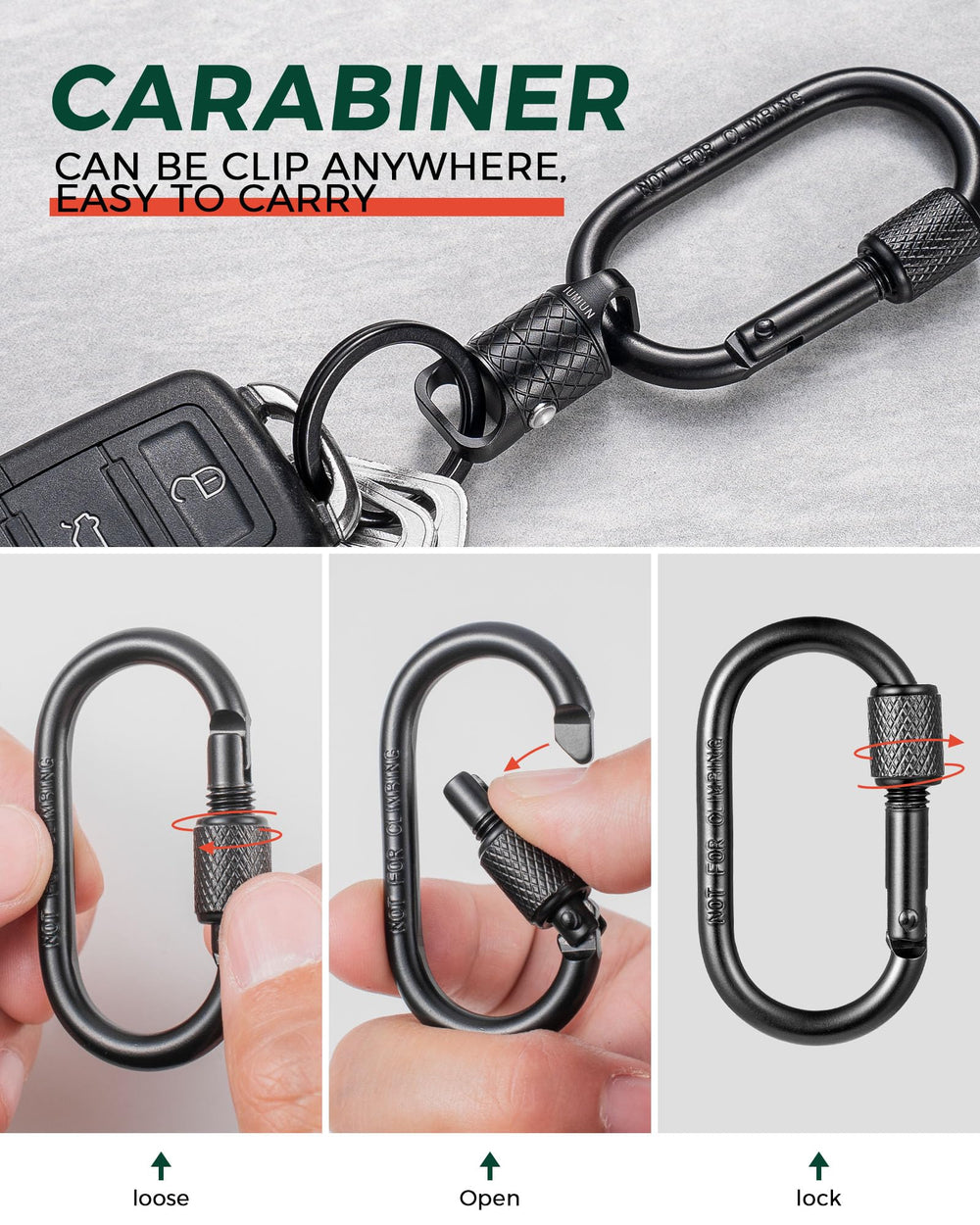 IUMIUN attached to a bag strap demonstrating secure carry and accessibility