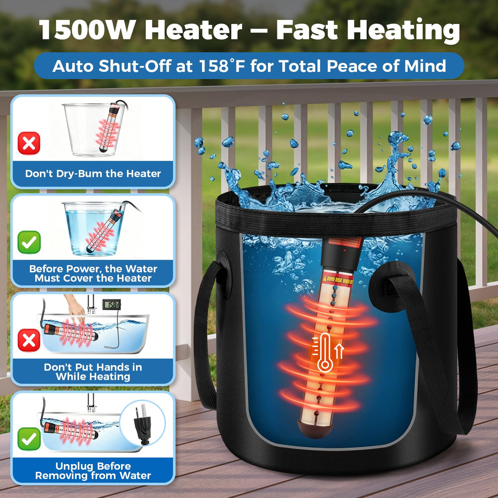Ivuqa 20L foldable bucket filled with water, durable upright stability benefit