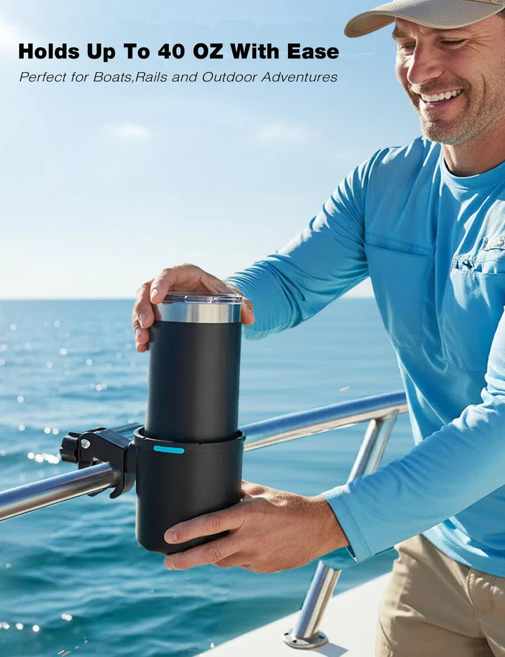 IVYSUN close-up of non-slip insert holding tumbler steady in waves
