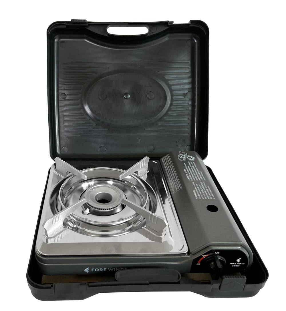 Iwatani burner closeup highlighting high 12,000 BTU heat performance