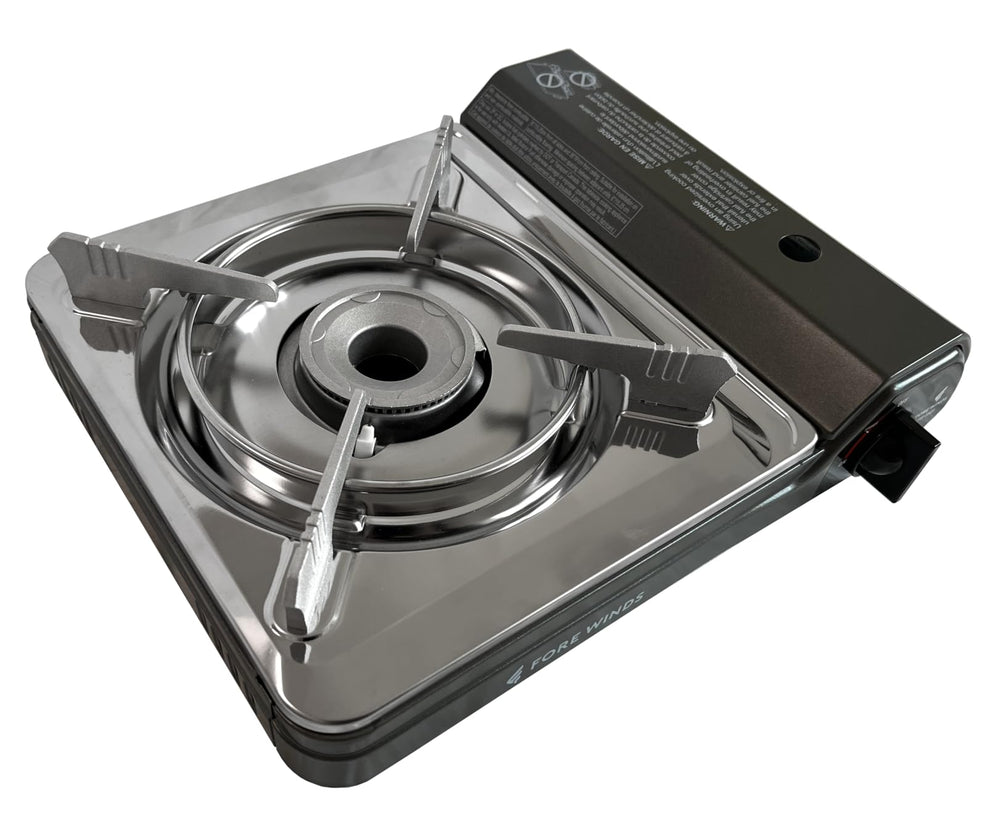 Iwatani front view showing compact stove and quick setup benefit