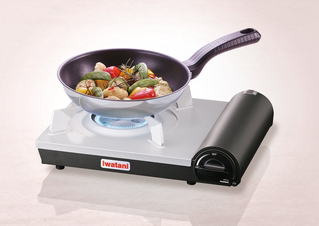 Iwatani pan supports and grates closeup displaying stable pot seating for cooking safety