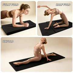 IwIeIaIrI folded mat secured with strap ready to carry, highlighting portability and compact storage