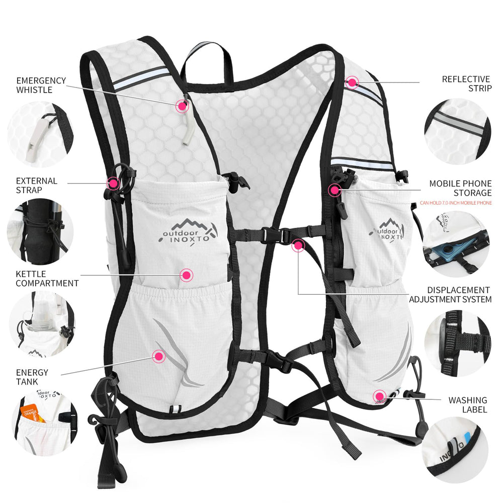 IX INOXTO soft flask in shoulder pocket for fast hydrating access