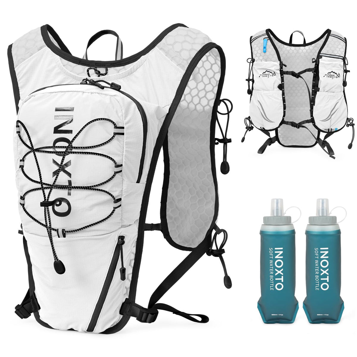 IX INOXTO front view vest showing compact fit and reflective safety