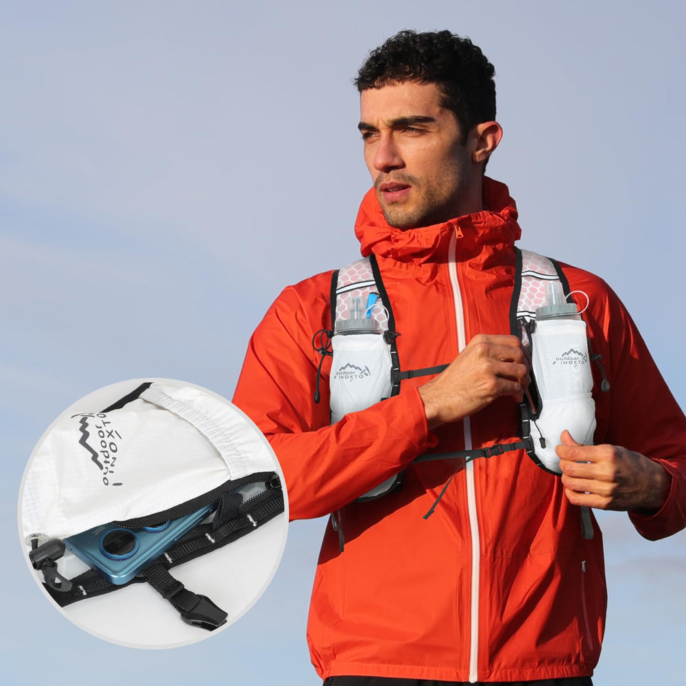 IX INOXTO beside smartphone showing slim 5L capacity scale