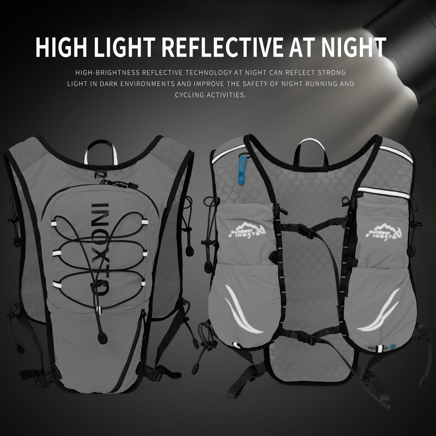 IX INOXTO open zippered pockets displaying organized storage benefit