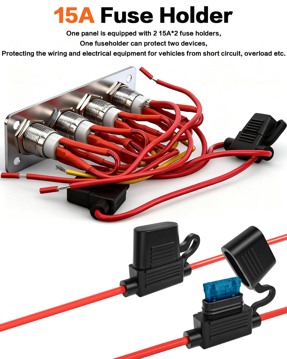 IZTOSS rear wiring harness view showing pre-wired leads for faster installation and fewer errors