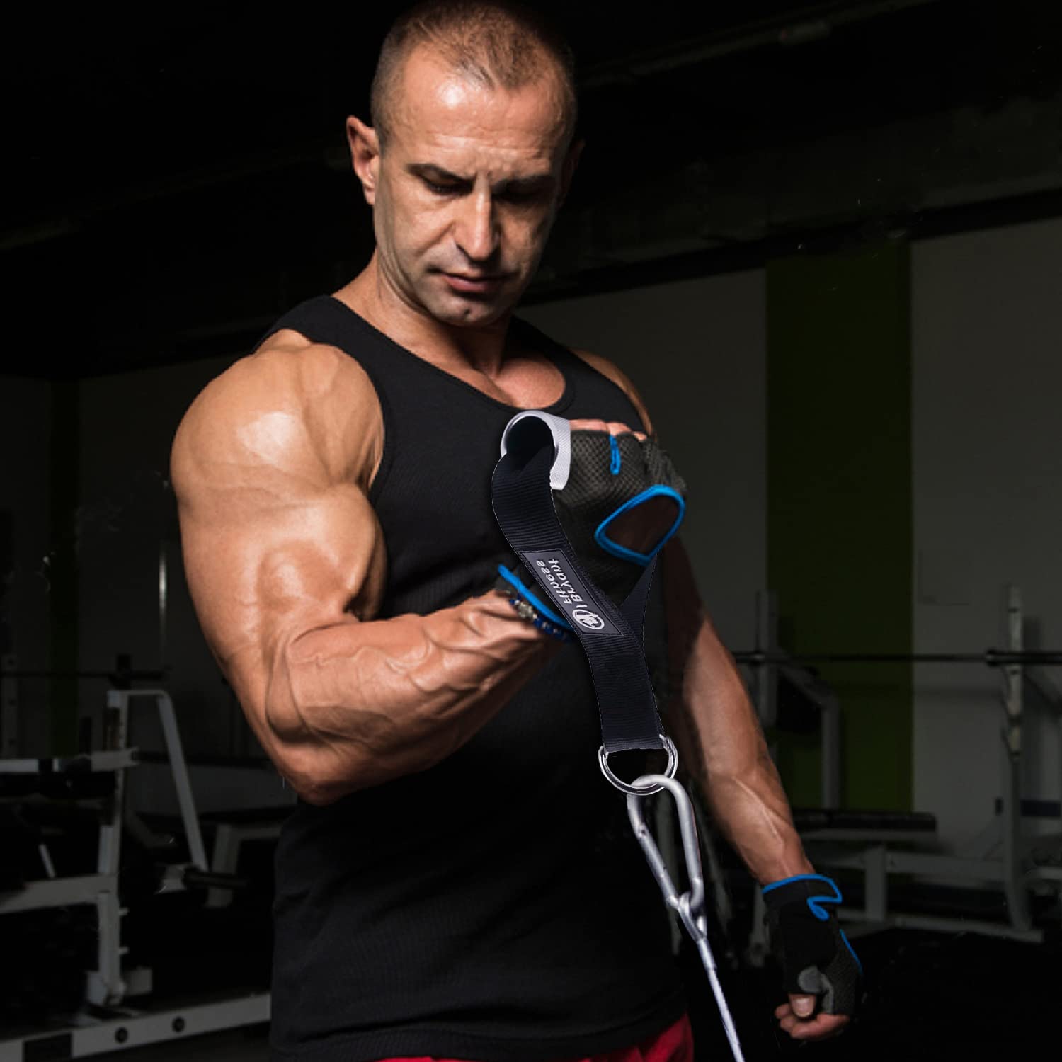 J Bryant lifestyle home gym setup showing versatile cable and band use benefit