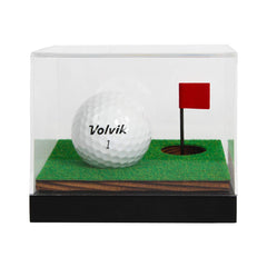 J JACKCUBE DESIGN golf ball inside display showcasing logo visibility and care
