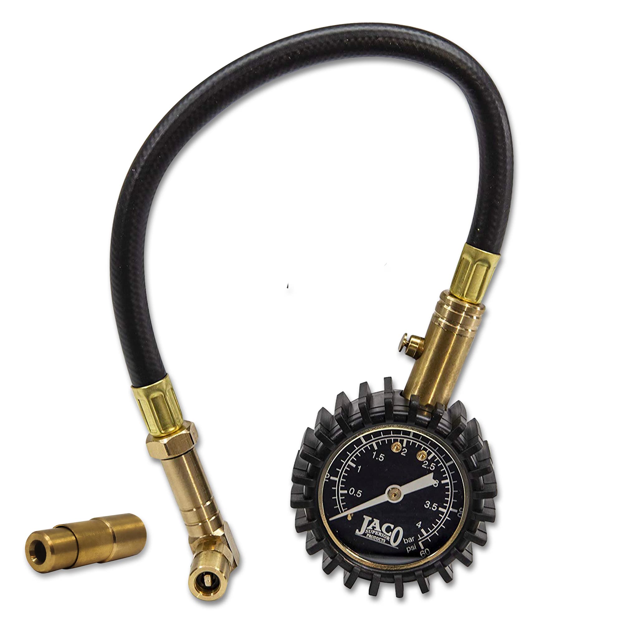 JACO BikePro front dial clearly showing PSI and BAR scales for quick readings