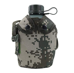 Jadedragon front view of woodland canteen showing compact carry design and durability