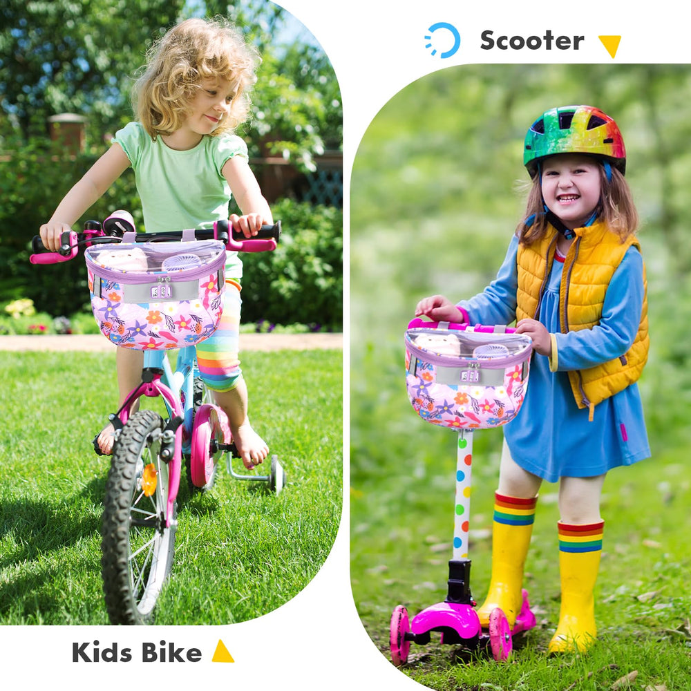 Jaffzora mounted on toddler scooter showing practical use and style