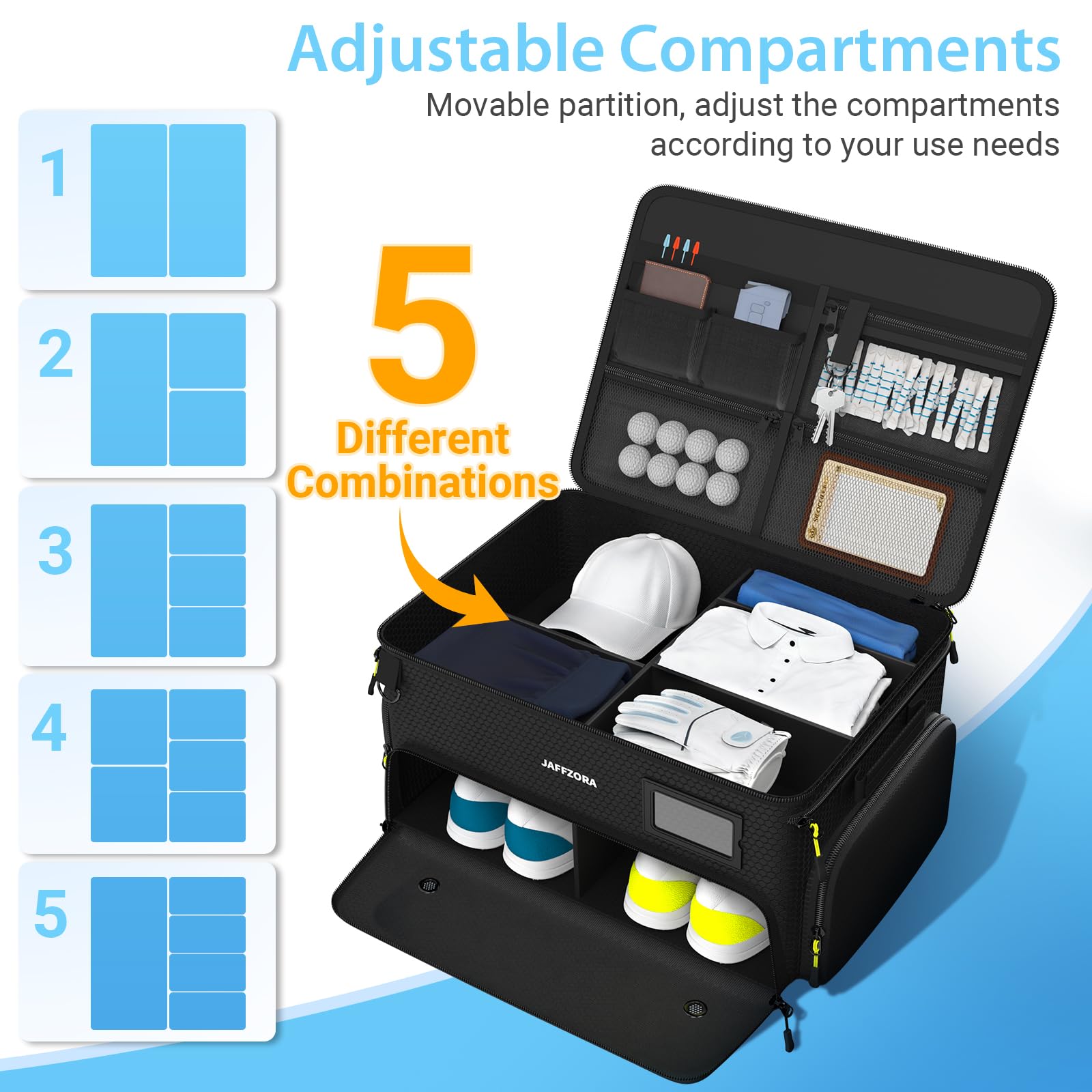 Jaffzora PVC support plates inserted to keep organizer structure stable