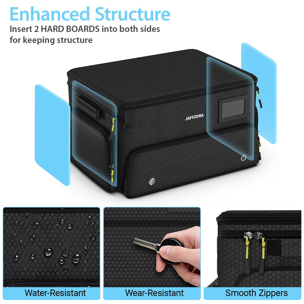 Jaffzora top dust-proof compartment open with mesh pockets for small items