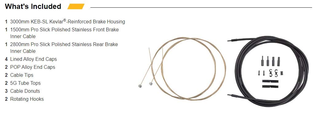 Jagwire inner cable and housing lengths on workbench showing 1500mm and 2800mm measurements