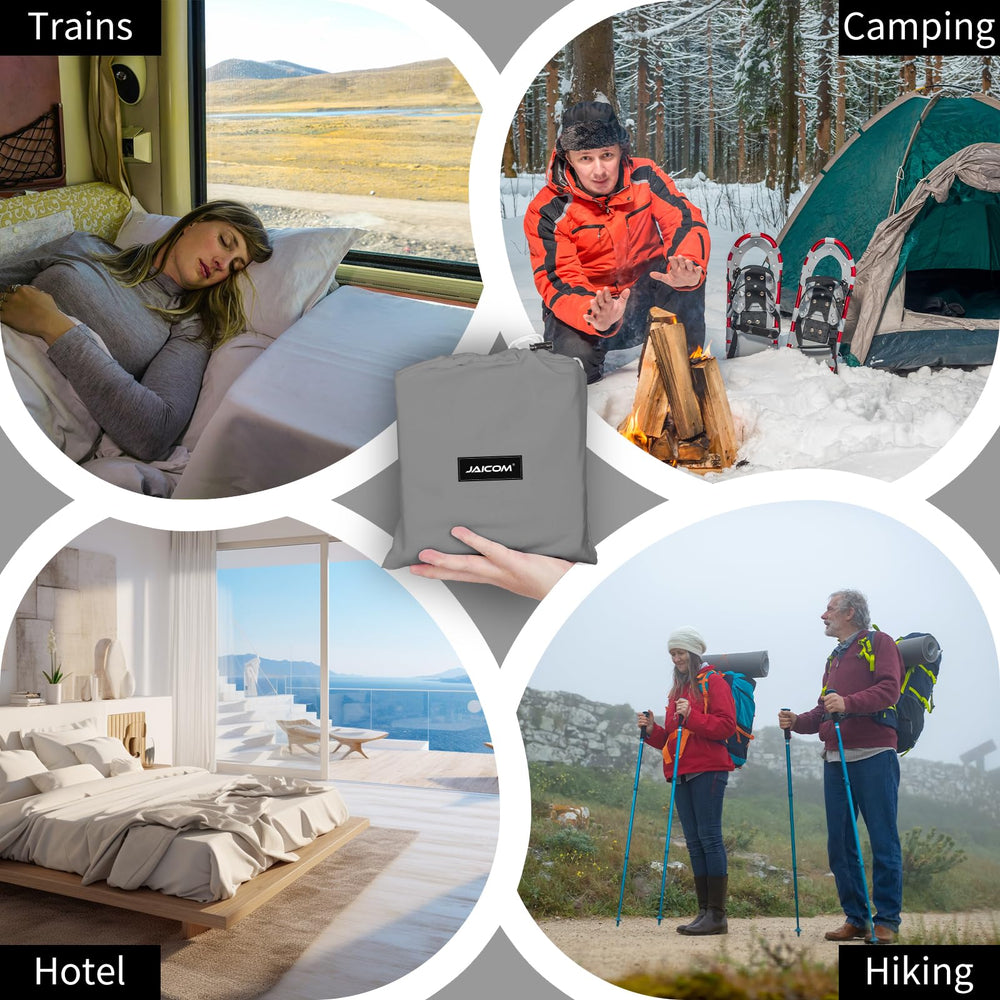 JAICOM next-to-backpack size comparison illustrating travel-friendly dimensions