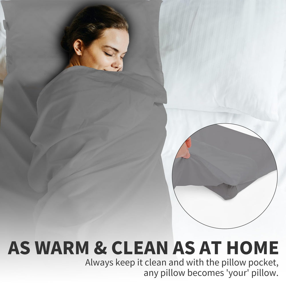 JAICOM travel setup with liner, pillow and bag showing ready-to-go convenience