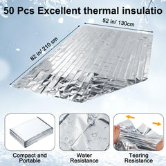 Jamntower thermal blanket close-up showing silver film and durable weatherproof protection