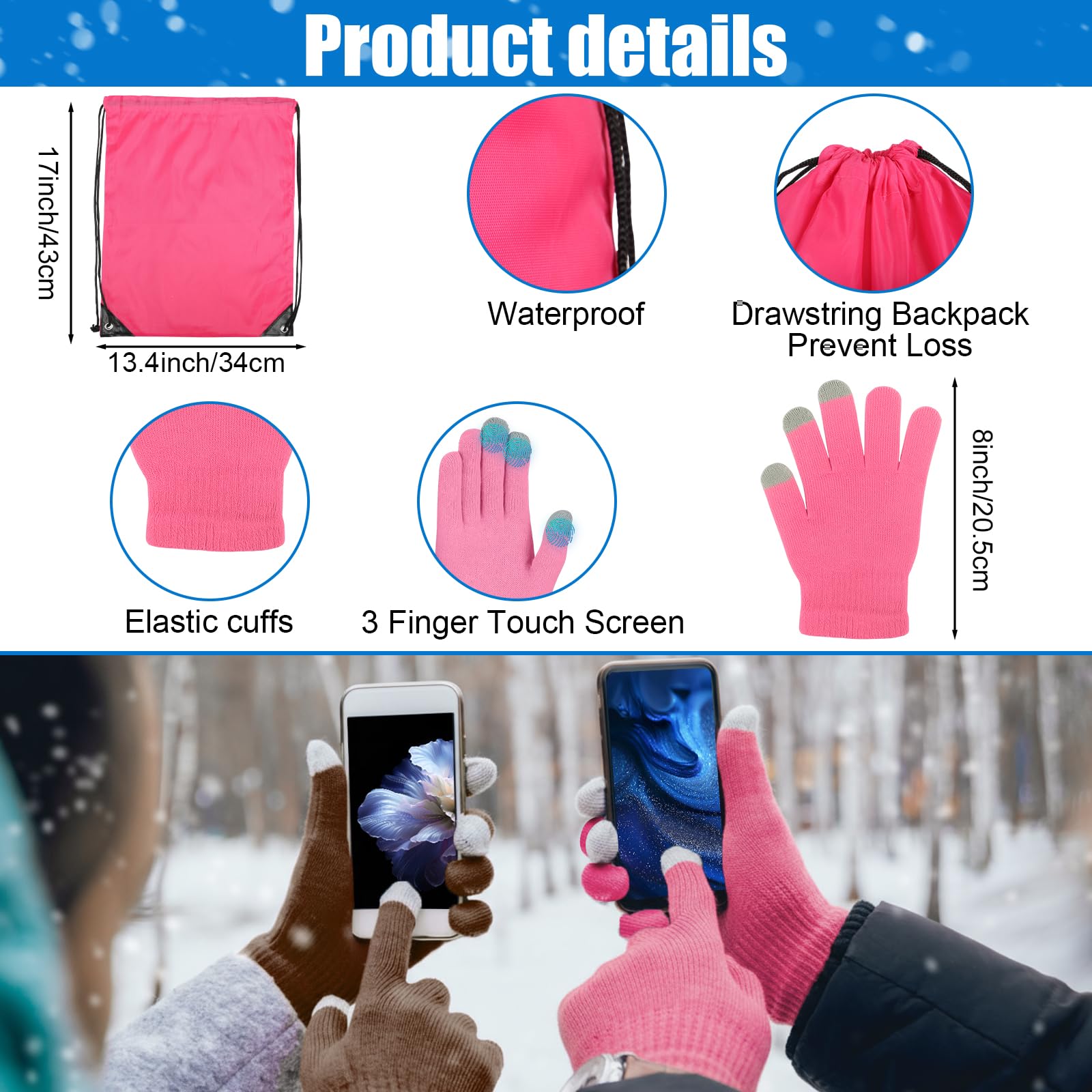 Jamntower drawstring bag filled with kit items for easy distribution
