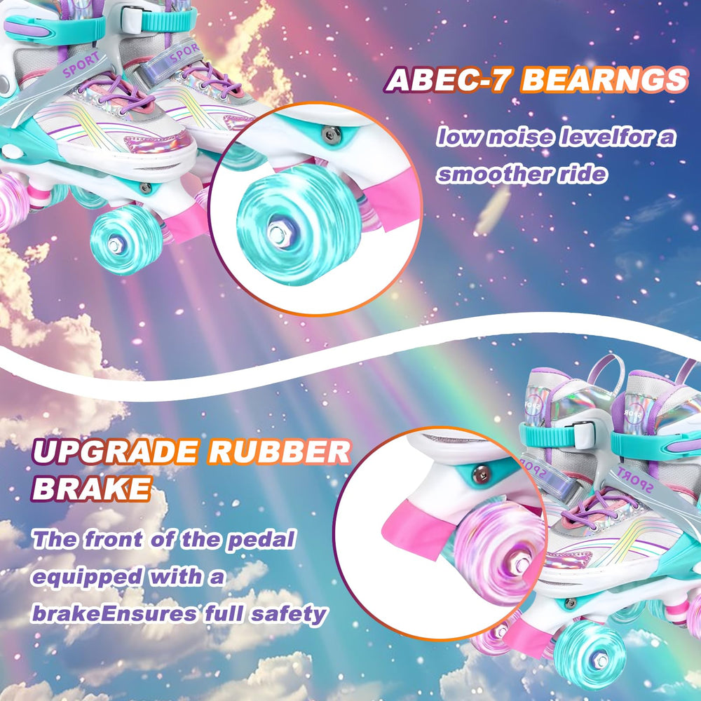 Janplay side profile highlighting rainbow light-up wheels for visibility