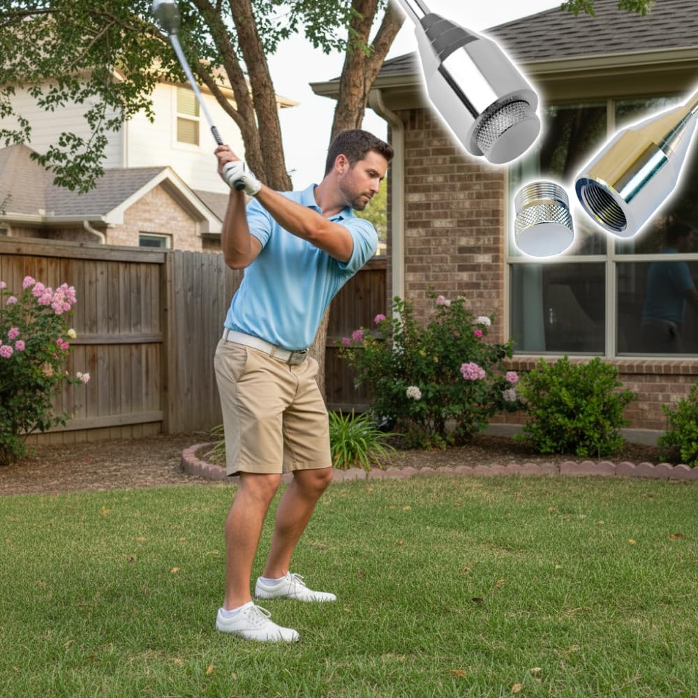 Japard in use practice swing with golfer building wrist strength and consistency