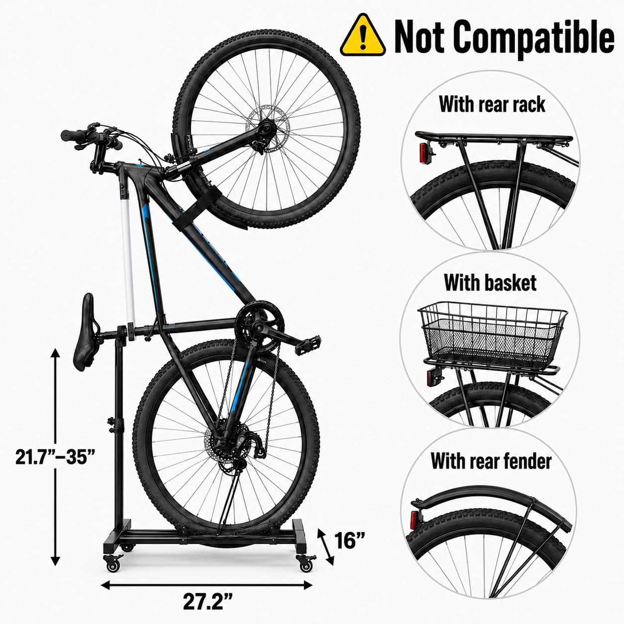 Japard lockable casters engaged to prevent rolling and ensure stability