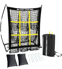 JAPER BEES front view of pitching net showing nine strike zones for accurate practice
