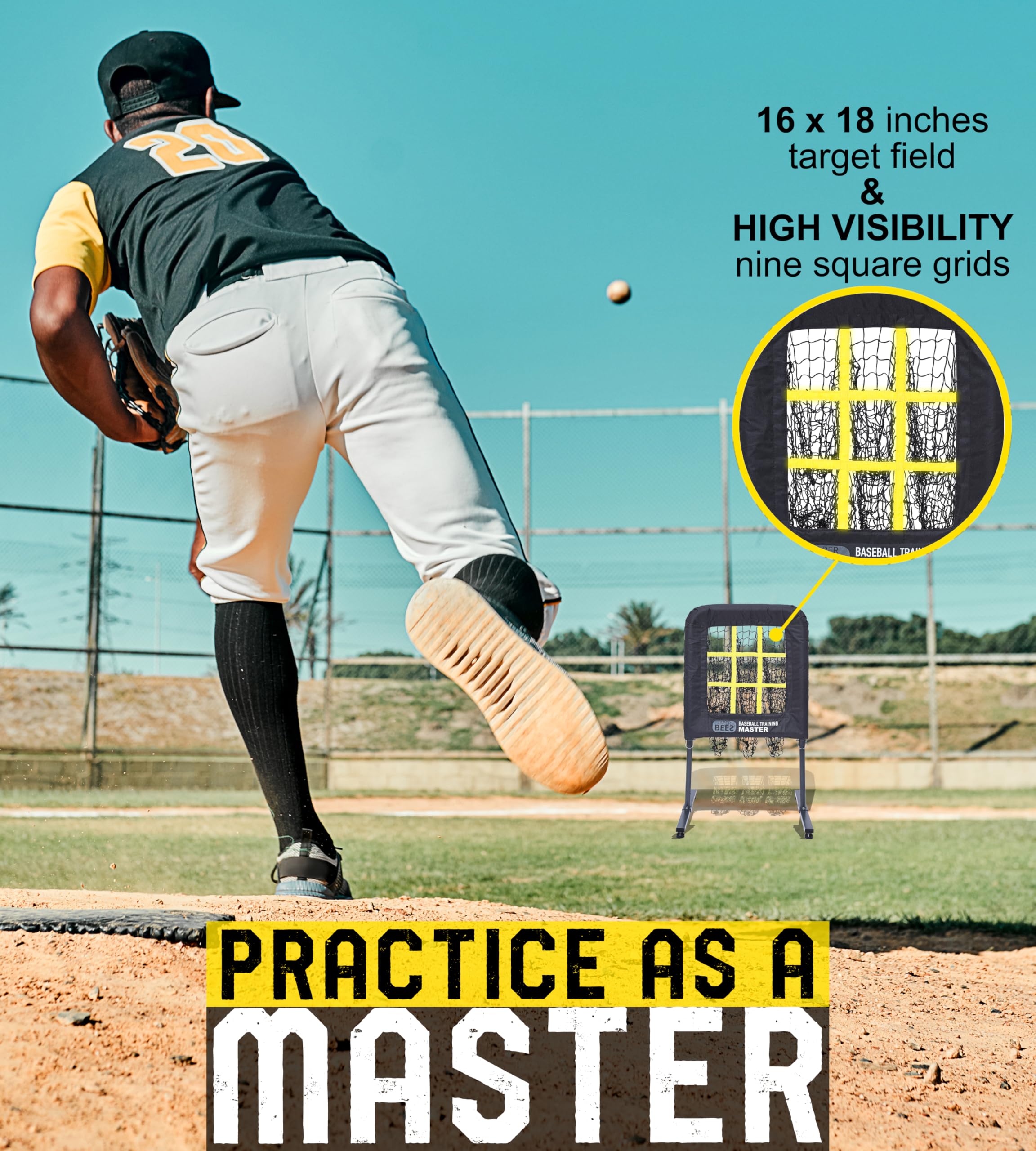 JAPER BEES demonstration of height adjustment accommodating youth and adult pitchers