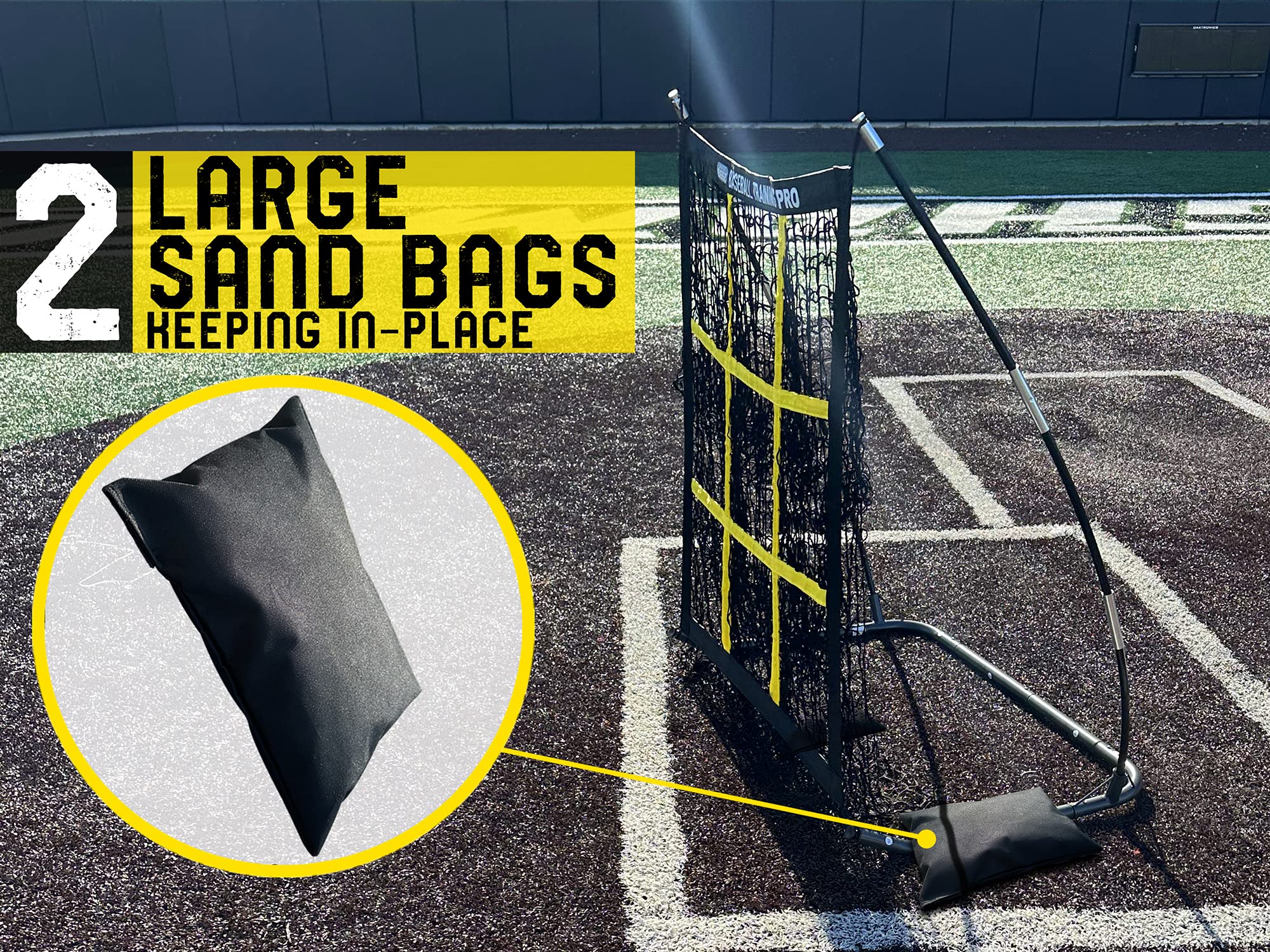JAPER BEES net beside baseballs showing scale and capacity for continuous reps