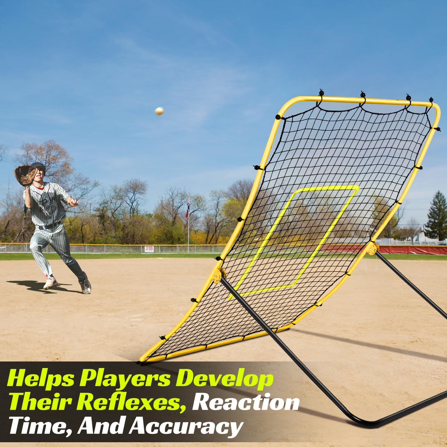JASCOPRO player catching returned ball, trains reaction time and fielding